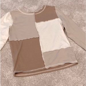 hollister womens long sleeved patchwork baby tee size M